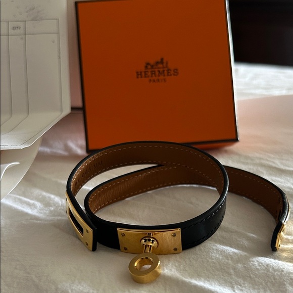 Hermès Noir Kelly Double Tour Bracelet - Picture 1 of 7